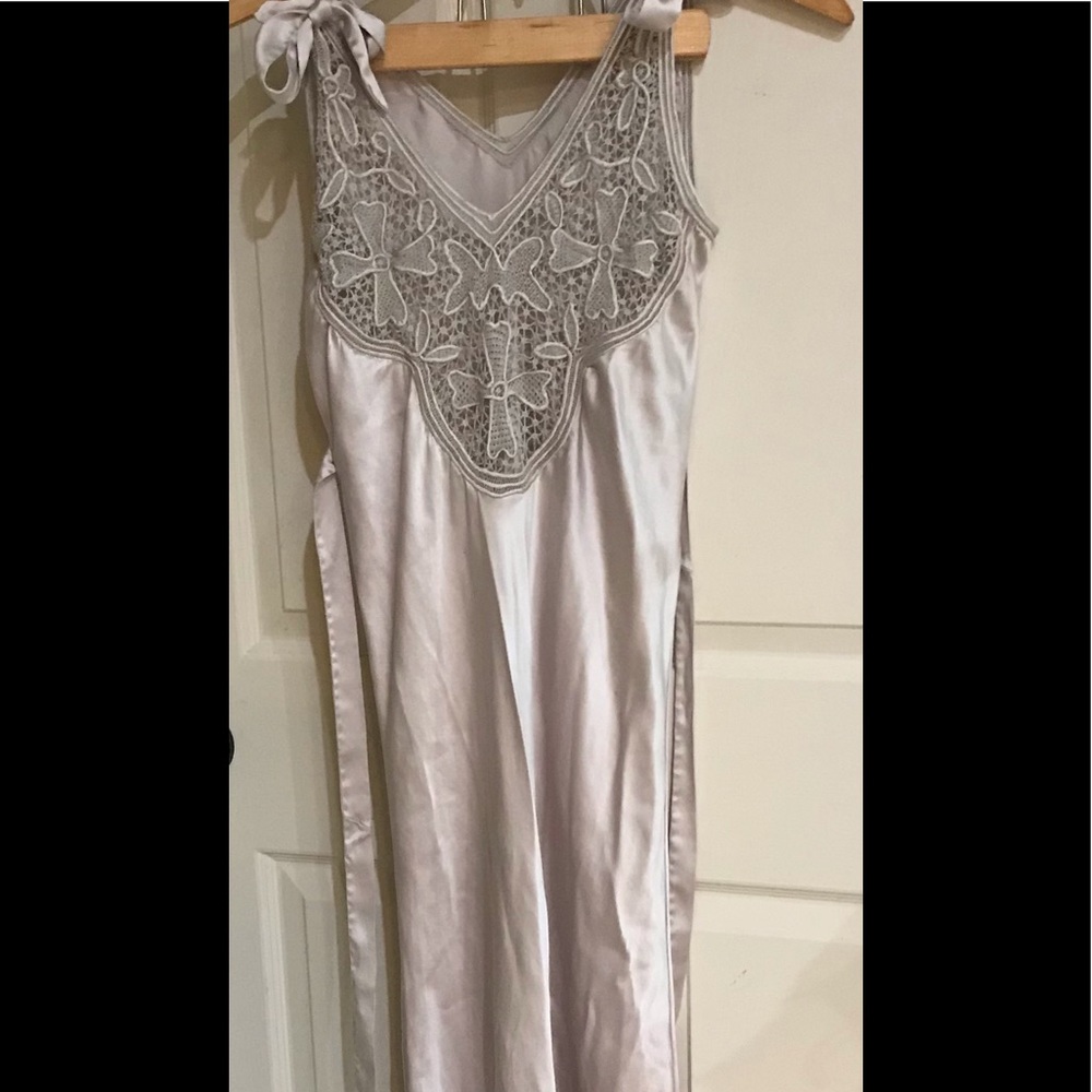 Vintage 1940s Silk & Handmade Lace Hollywood Gown